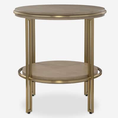 Uttermost Elise Round Brass Side Table - 23"H x 22"W x 22"D