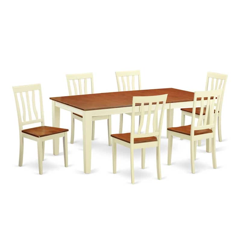 Asian Fusion Dining Set - 8 Seat Rectangular Table & Chairs - Modern Kitchen Dinette