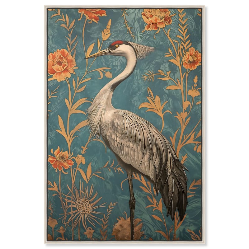 Graceful Grus Gaze Canvas by Art Remedy - 16" x 24" - Silver