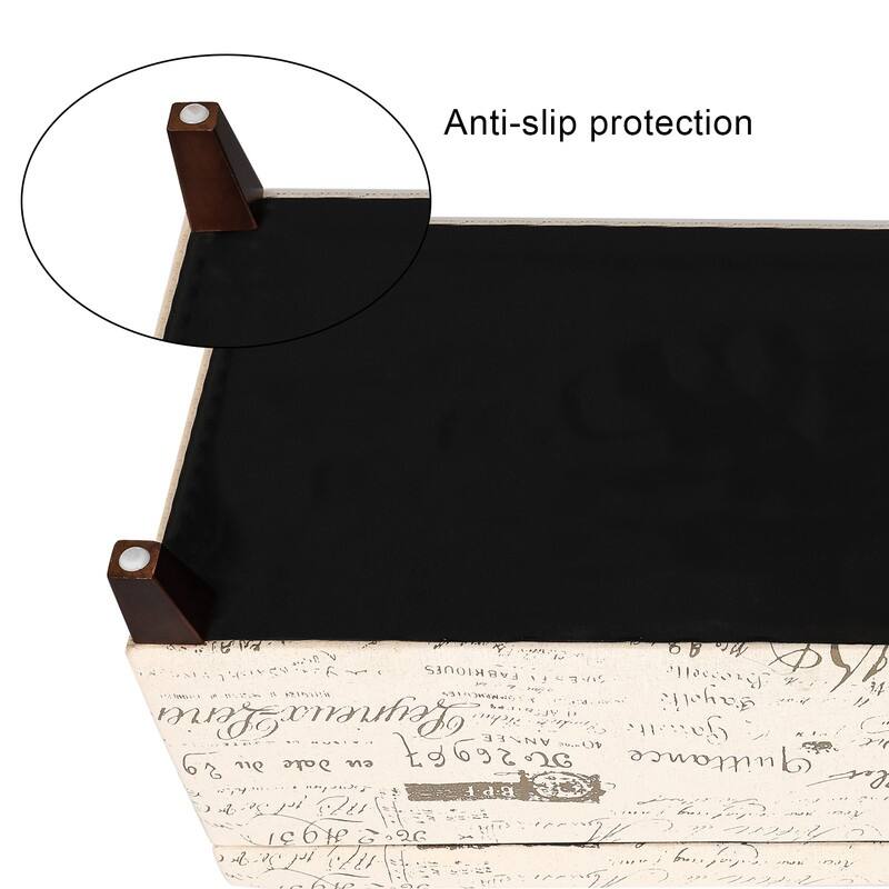 Adeco Rectangle Storage Ottoman Tufted Bench Footstool Lift Top