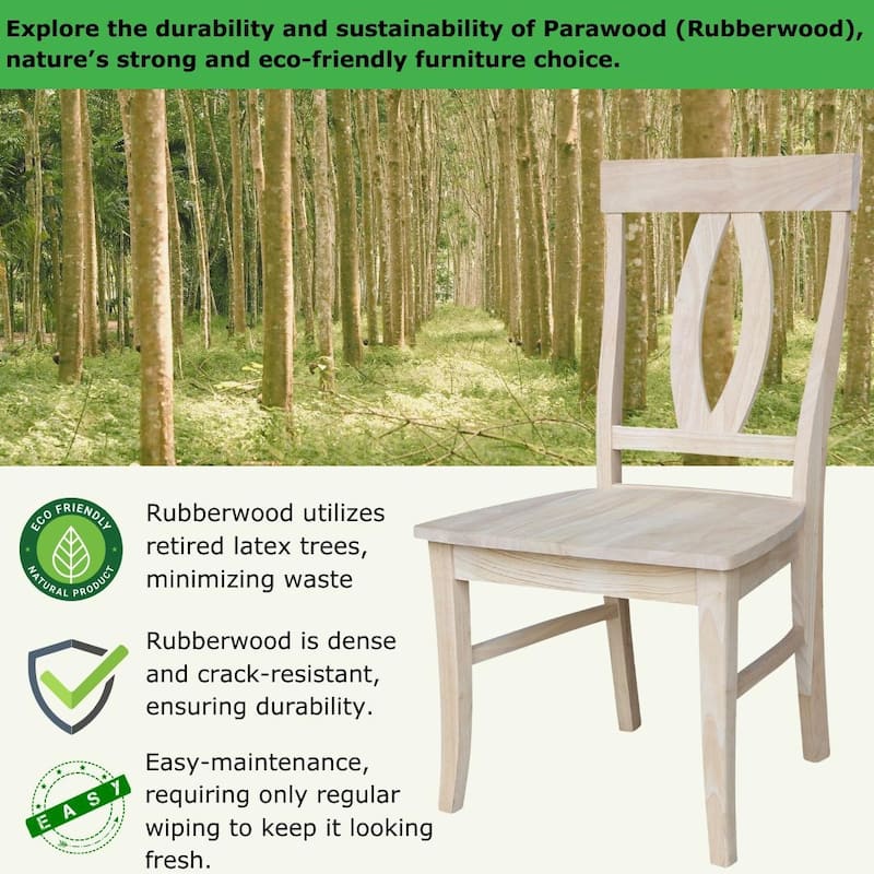 International Concepts Solid Wood Verona Dining Chairs, Set of 2