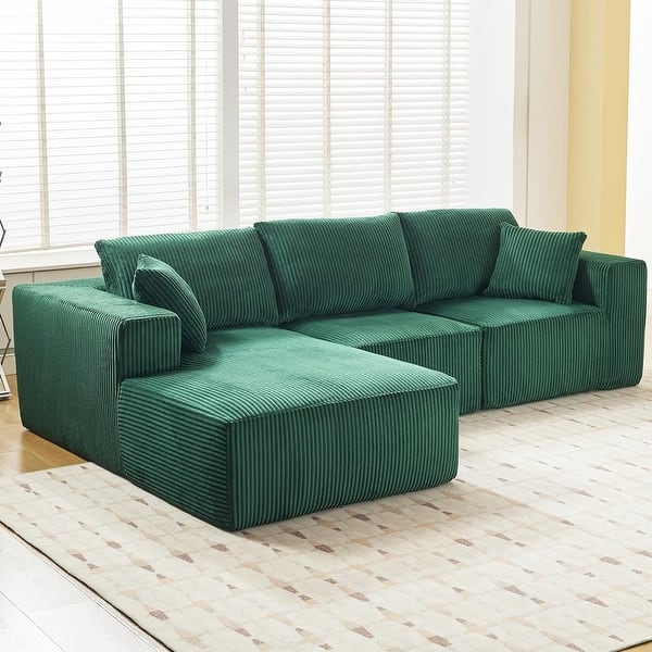 108" Cloud Sectional Sofa with Chaise, Modular Deep Seat Couch ...