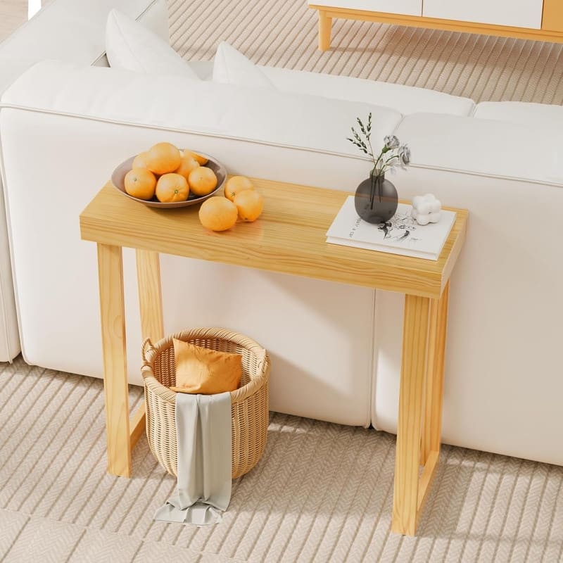 Modern Console Table Solid Wood for Entryway or Hallway Decor