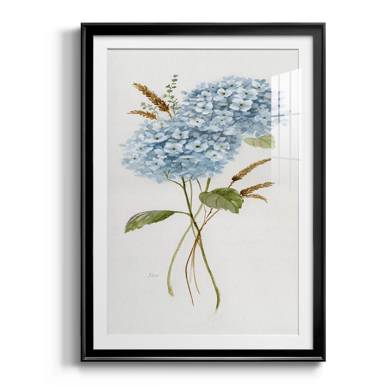 Petite Blue Hydrangea I Premium Framed Print - Ready to Hang