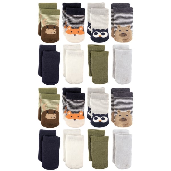 slide 1 of 1, Luvable Friends Fun Essential Socks 16-Pack, Fox Owl 0-6 Months - Fox Owl