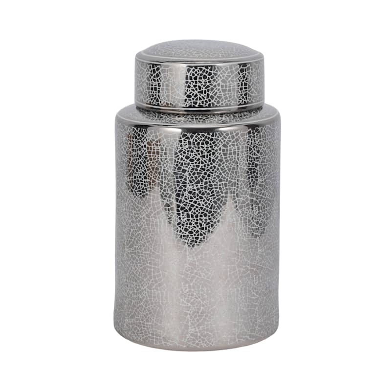 Sagebrook Home Modern Glam Jar with Lid Metallic Vase