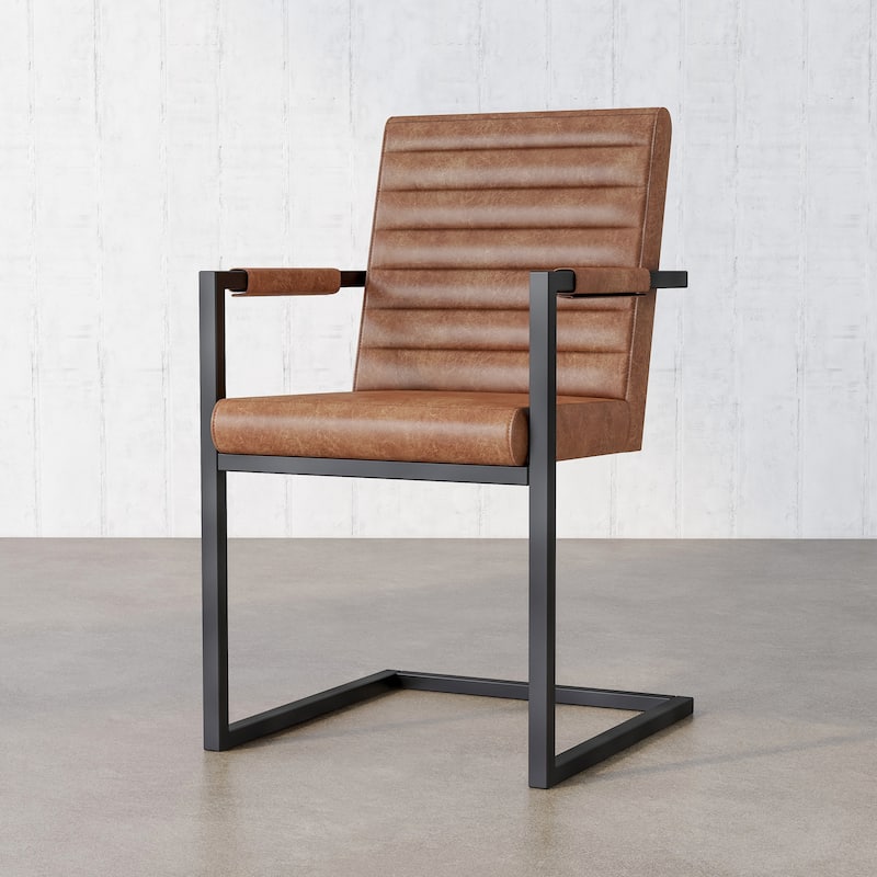 Vendrie Modern Metal Upholstered Dining Chairs by Furniture of America (Set of 2) - Brown