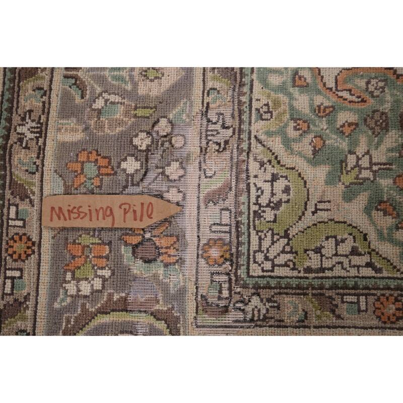 Geometric Tabriz Vintage Persian Area Rug Hand-Knotted Wool Carpet - 6'5" x 9'7"