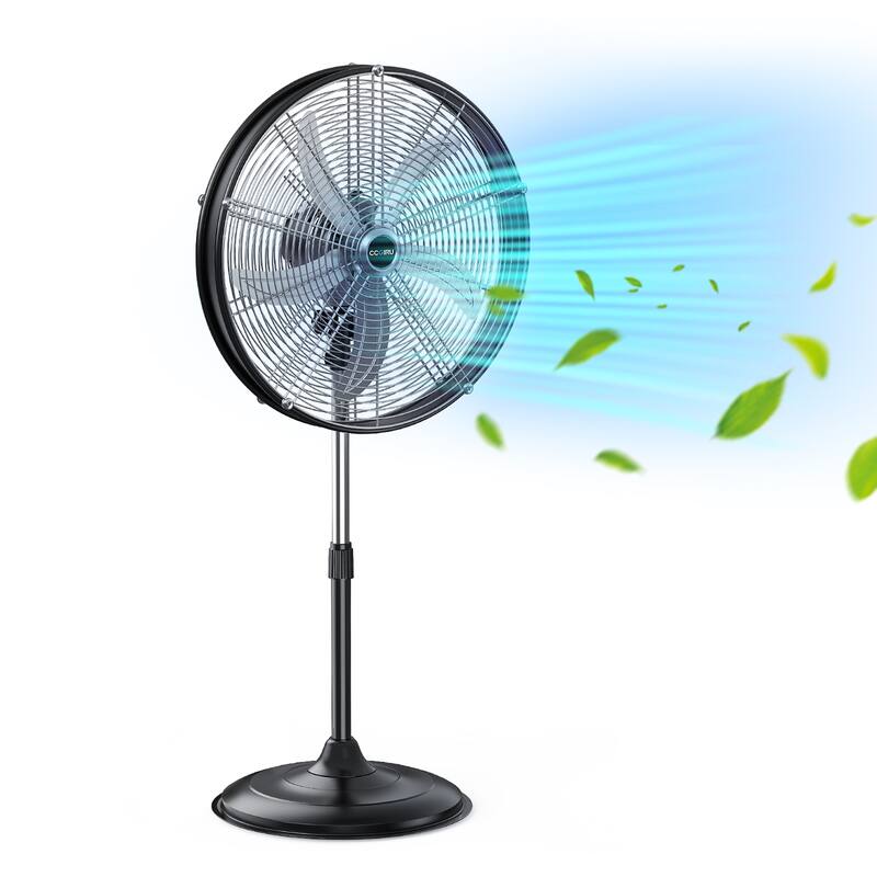 20" Industrial Black 3-Speed Commercial Grade Pedestal Fan
