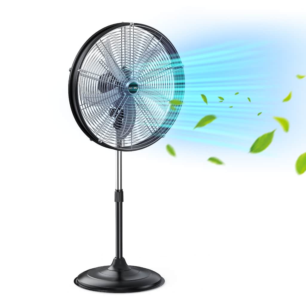 20" Industrial Black 3-Speed Commercial Grade Pedestal Fan