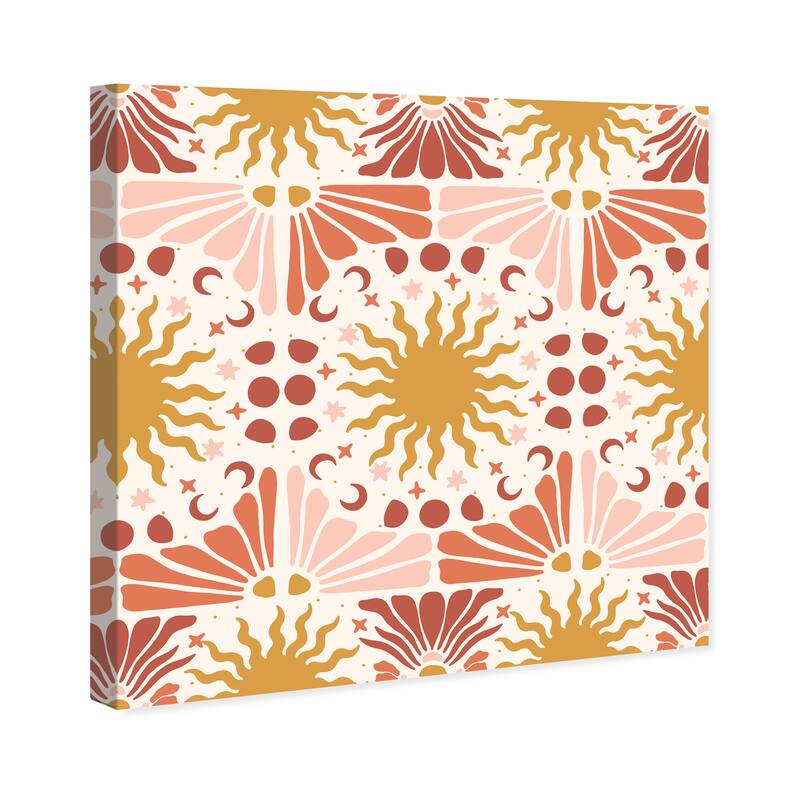 Wynwood Studio Canvas Abstract The Sun in Tune Pattern Yellow and Dark Yellow Modern & Contemporary Wall Art Canvas Print