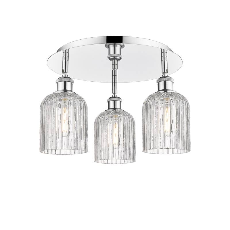 Innovations Lighting 516-3C-10-17 Bridal Veil Flush Bridal Veil 3 - Polished Chrome / Clear