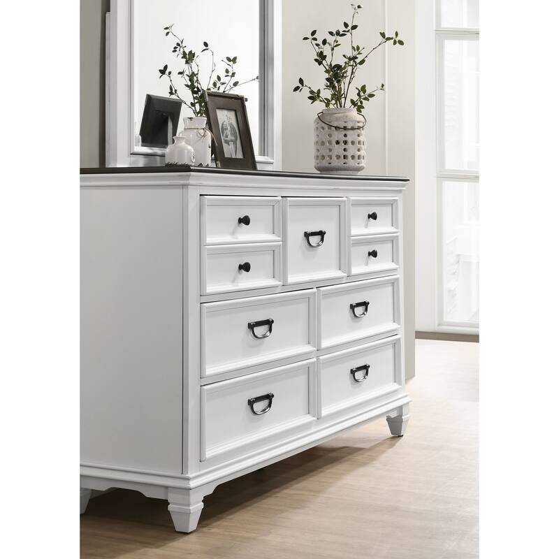 Clelane Wood Bedroom 5 piece Set with Shiplap Panel King Bed, Dresser, Mirror, Nightstand, and Chest