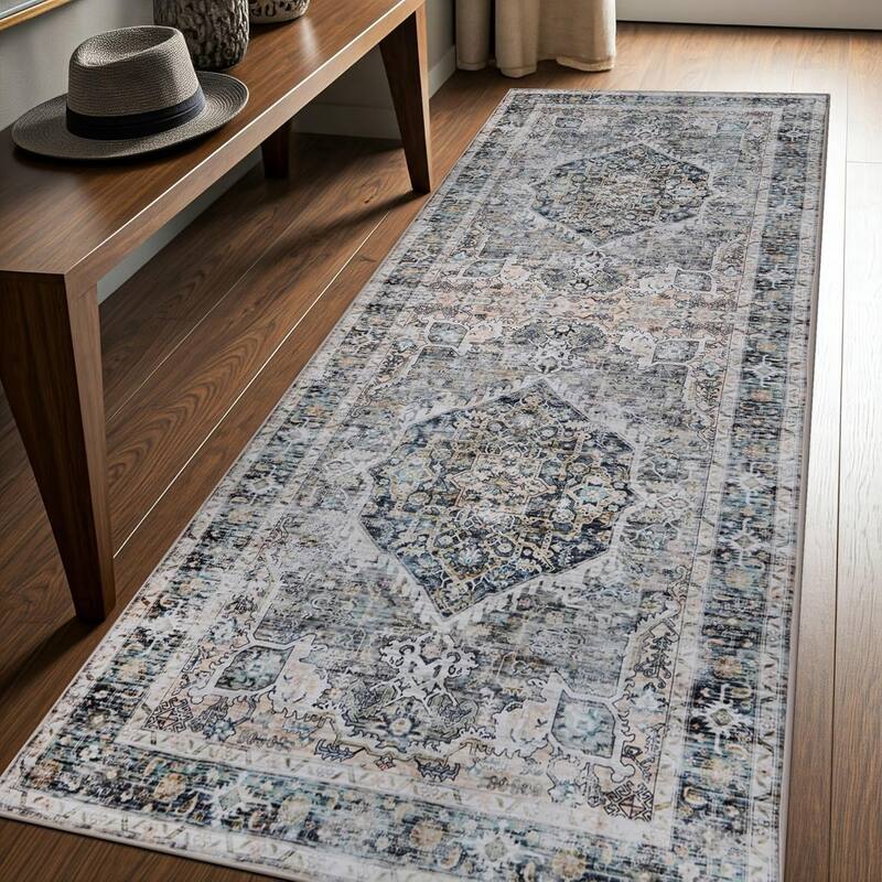 Delara Machine Washable Area Rug, Soft & Durable, Non-Slip Backing, Eco- Friendly GRS certified.
