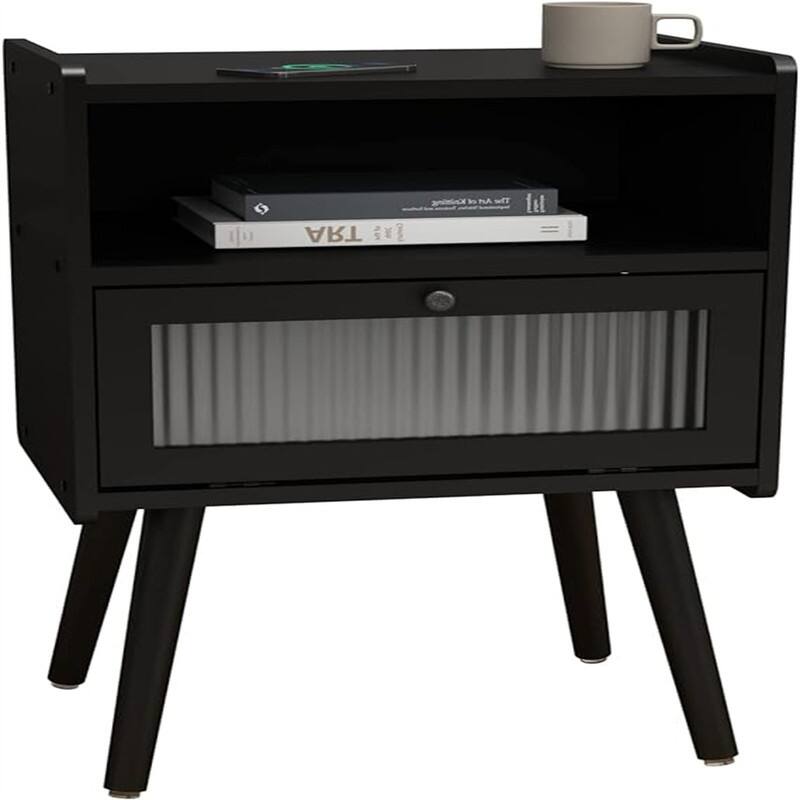 Bedside Tables with Glass Door
