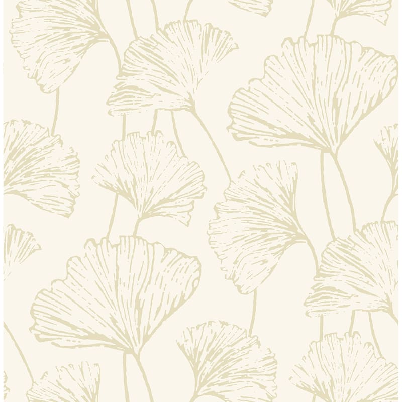 A-Street Prints Reverie Gold Ginkgo Wallpaper