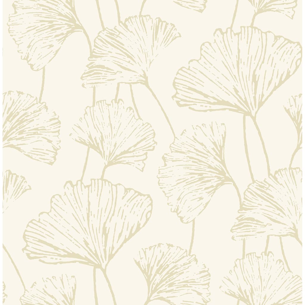 A-Street Prints Reverie Gold Ginkgo Wallpaper