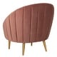 preview thumbnail 4 of 6, SAFAVIEH Couture Razia Dusty Rose Velvet Channel Tufted Tub Chair - 32.1" W x 30.3" L x 1.5" H
