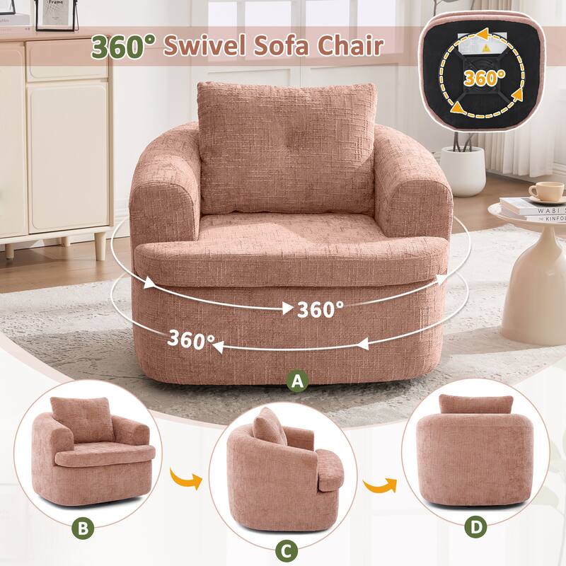 360° Swivel Sofa Chair Accent Barrel Chair for Living Room
