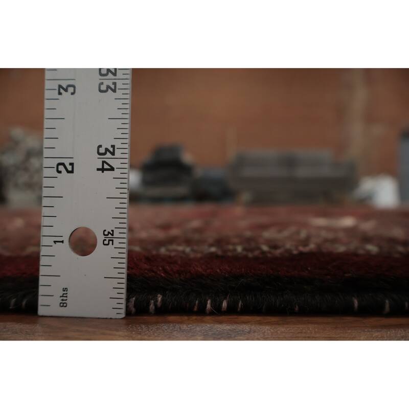 Hand Knotted Oriental 100% Wool Carpet Traditional Geometric Red Bokhara Area Rug - 13' 4'' X 8' 3''