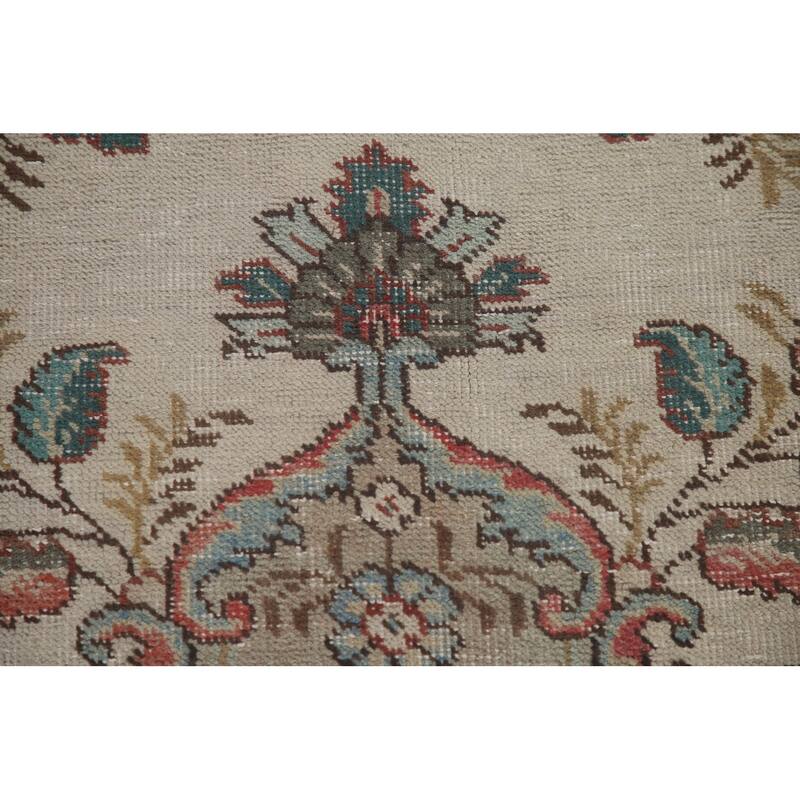 Hand Knotted Oriental 100% Wool Carpet Traditional Medallion Beige & Ivories Tabriz Area Rug - 11' 7'' X 8' 3''