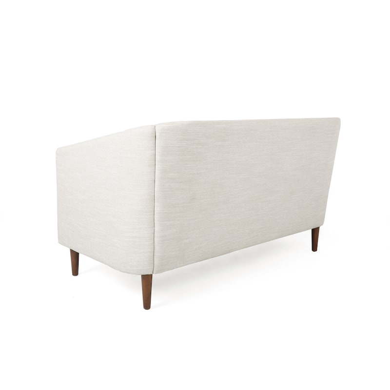 Cantrell Contemporary Faux Leather Tufted Loveseat by Christopher Knight Home