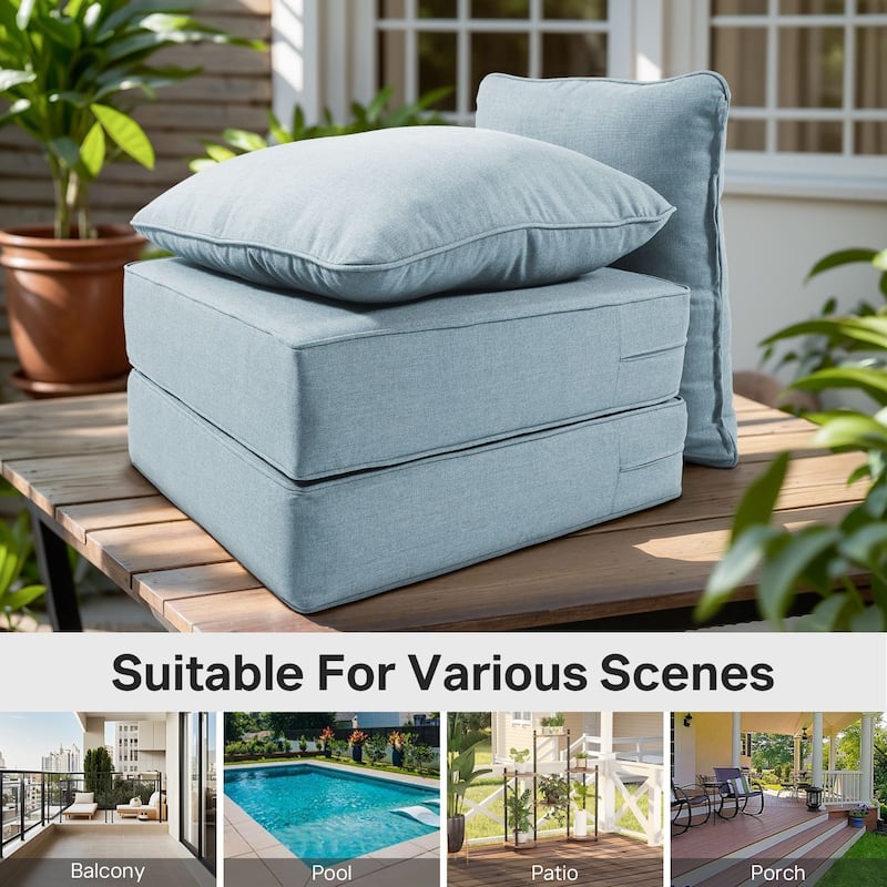 22" W x 24" D x 6" T Water & Fade Resistant Outdoor Lounge Chair Replacement Cushion Set