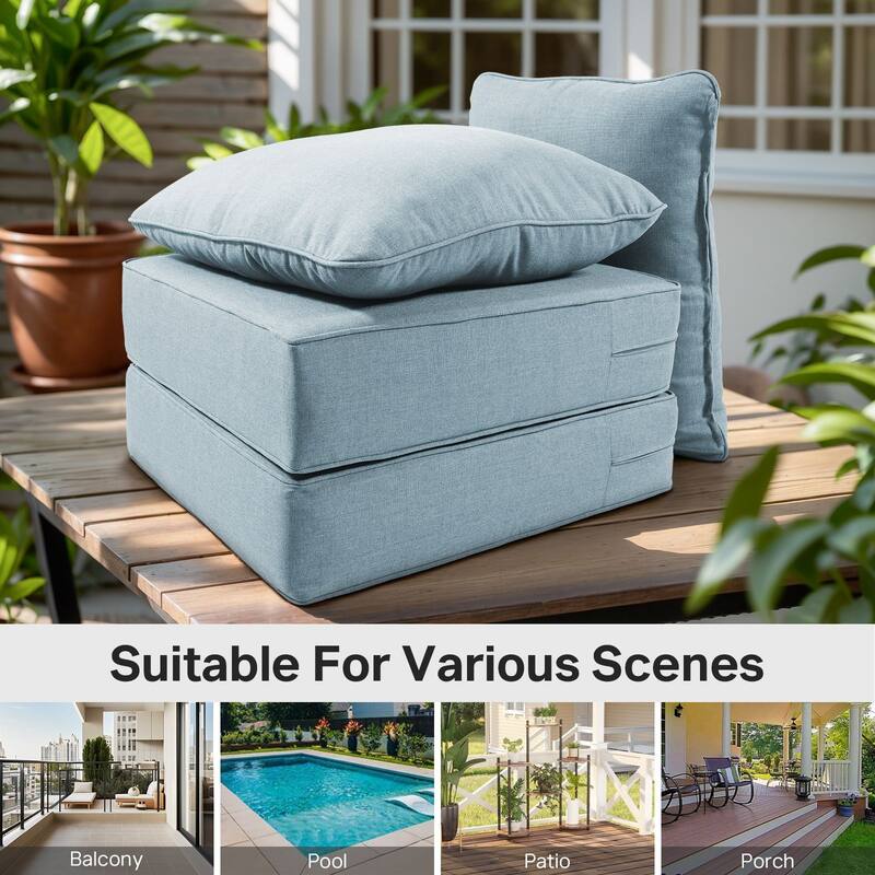 22" W x 24" D x 6" T Outdoor Lounge Chair Replacement Cushion Set Water and Fade Resistant