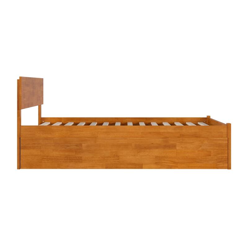 Orlando Full Platform Bed with Footboard and Full Trundle Bed