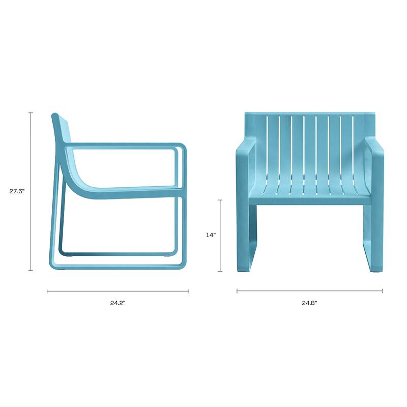 Ricki Modern Conversation 5 Piece Set - Durable Plastic and Weather Proof -Tiffany Blue