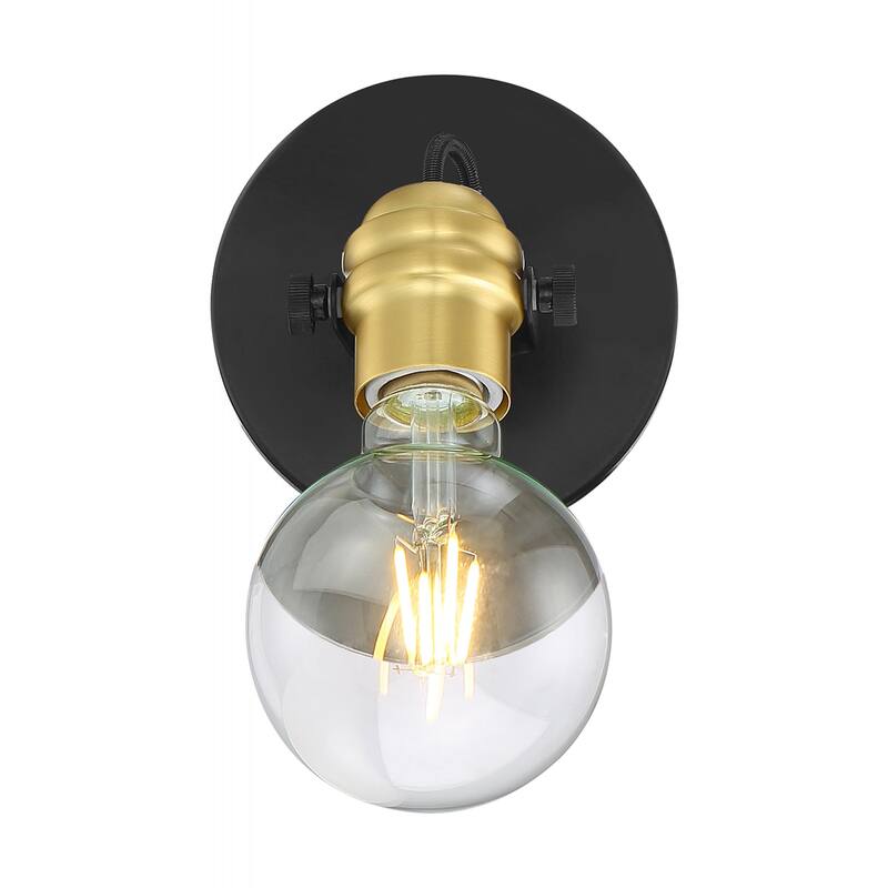 Mantra - 1 Light Sconce with- Black and Brass Accents Finish