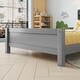 preview thumbnail 29 of 49, Pine Wood Platform Bed with Bookcase Headboard Built-in Motion Sensor Light, Convertible Guardrails, Storage Bed for Kids