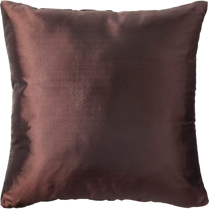 Violet Linen Silky Pleated Satin Pattern, 17 Inch x 17 Inch, Square, Decorative Accent Throw Pillow