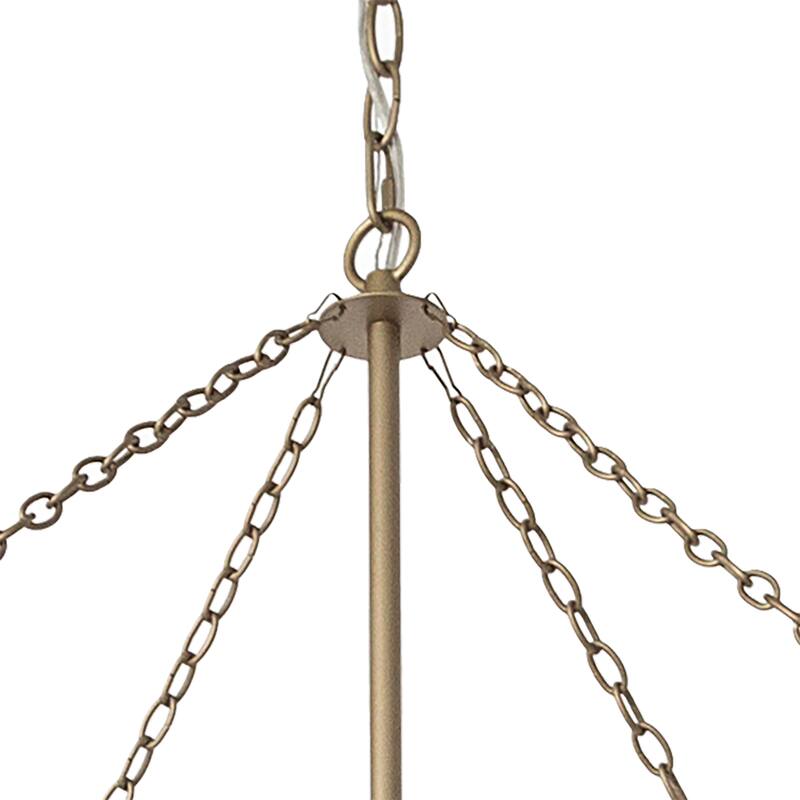 Modern 6 - Light Brass Dust Metal Geometric Chandelier - 44.88"x44.88"x45.53"