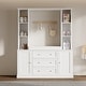preview thumbnail 1 of 14, Modern White Storage Cabinet with Adjustable Shelves and Drawers, Diaper Changing Table, Bookshelf, and Entryway Organizer