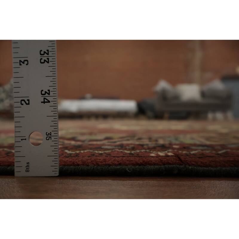 Hand Knotted Oriental 100% Wool Carpet Traditional Geometric Oranges & Rust Balouch Area Rug - 9' 9'' X 6' 7''