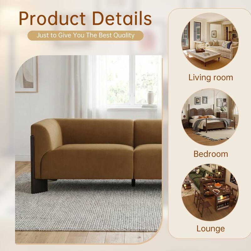 81 inch Wide Nordic Oversized Loveseat Sofa Set of 2