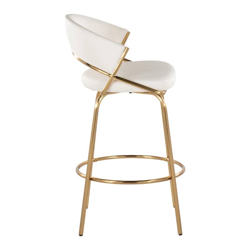 Silver Orchid Tatyana 26" Upholstered Counter Stool with Metal Legs (Set of 2)