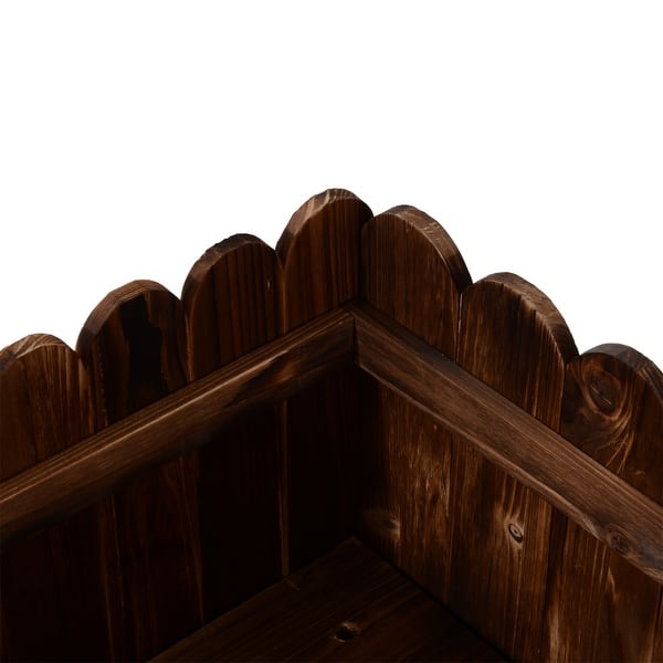 slide 12 of 11, Outsunny Natural Rustic Distressed Wood Planter Box brown