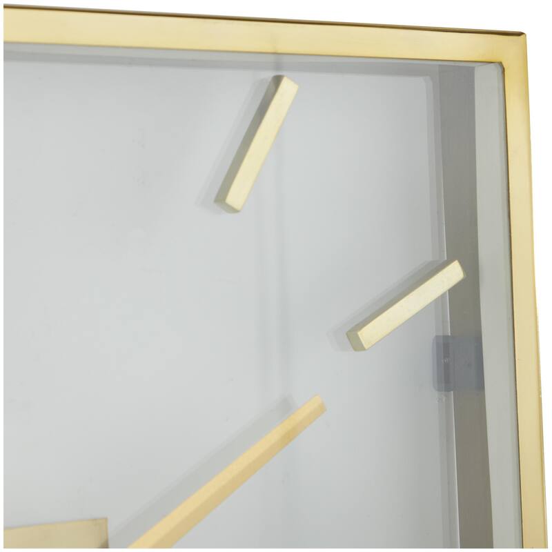 Stainless Steel Metal Decorative Wall Clock with Clear Face - Gold - Roche River Decor