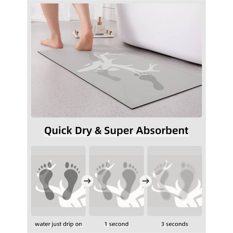 Bath Mat Rug-Thin Quick Dry