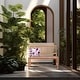 preview thumbnail 1 of 5, Chic Teak Castle Outdoor Teak Wood Patio & Garden Bench without Arms, 4 foot