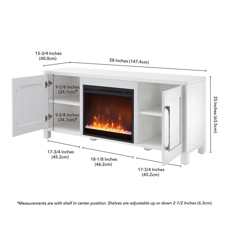 Chabot TV Stand with Crystal Fireplace