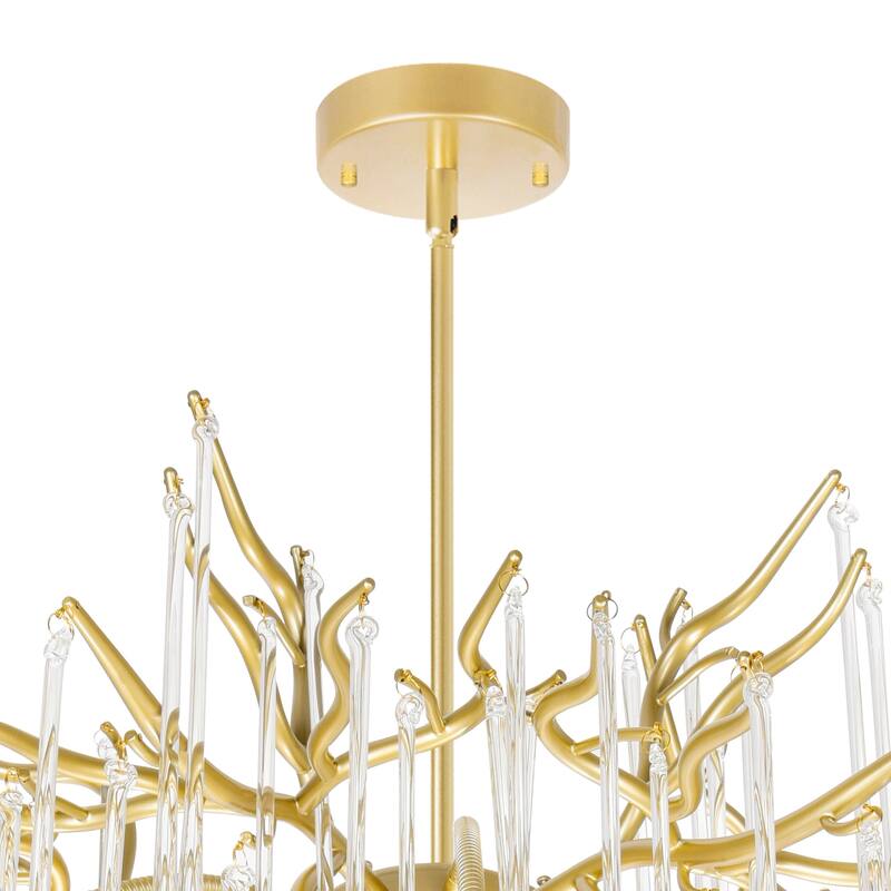 Anita 6 Light Gold Leaf Chandelier - Gold Leaf