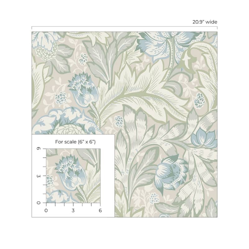 Seabrook Designs Acanthus Garden Nonwoven Unpasted Wallpaper