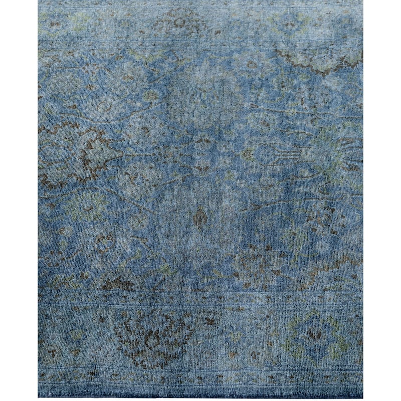 Overdyed One-of-a-Kind Hand-Knotted Runner Rug - Gray - 2' 7" x 9' 7"