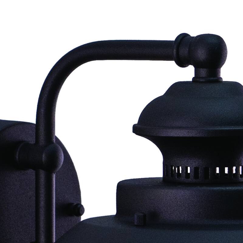 Harwich 1 Light Black Coastal Barn Dome Outdoor Wall Lantern Clear Glass - 10-in W x 10.25-in H x 11.5-in D