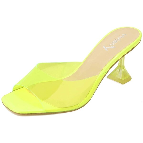 womens clear block heels