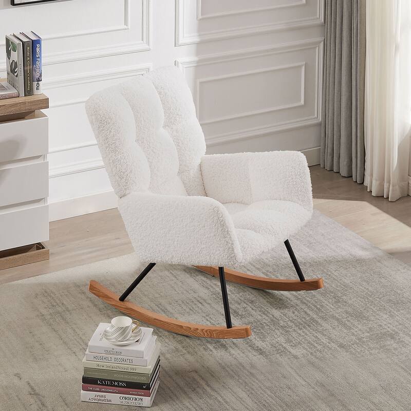 Lounge Chair Rocking Chair with High Backrest