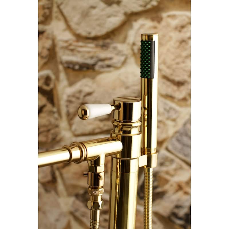 Kingston Brass Paris Floor Mounted Tub Filler with Built-In Diverter �